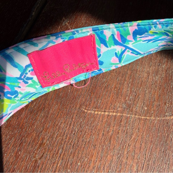 Lilly Pulitzer It’s A Match Visor Pink & Aqua Floral - Picture 3 of 5